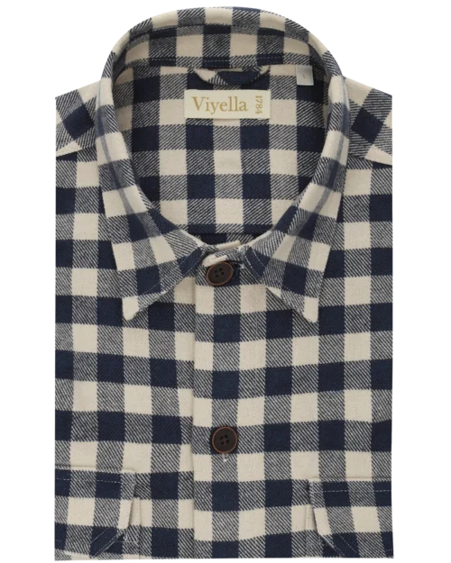 Blue & Camel Buffalo Check Shirt Jacket