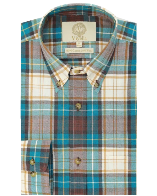 80/20 Petrol Plaid • classic fit, button down